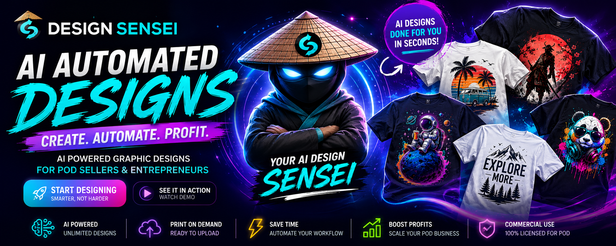Design Sensei | Print on Demand Automation Software – 50+ Designs in 60 ...
